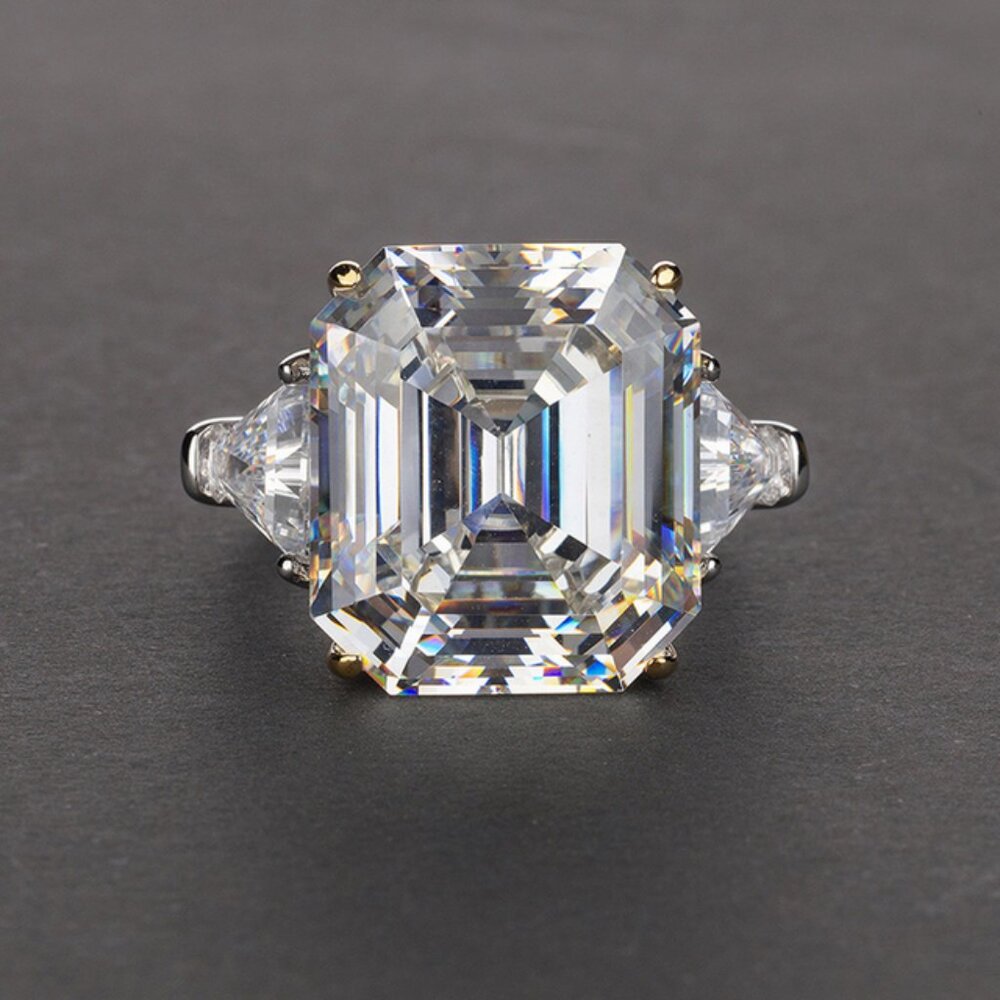 Sparkling 27 Carats Created Moissanite Wedding Rings